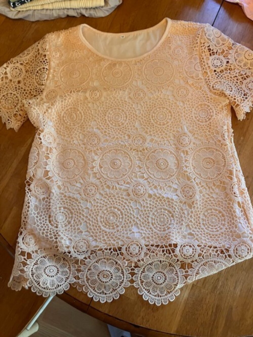 Lovely, Lacy Peach Top